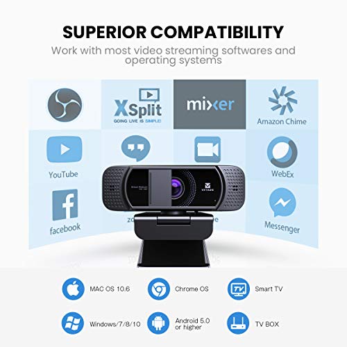 Webcam with Microphone 1080P HD Web Camera, 672 USB Desktop Web Cam Facecam Video Cam for Streaming Gaming Conferencing Mac Windows PC Laptop Computer