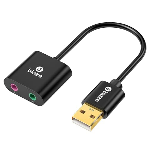 USB to 3.5mm Jack Audio Adapter External Sound Card with 3.5mm Headphone and Microphone TRS Jack to USB Compatible with Windows, Laptops, Desktops Windows, MAC, Linux, PC, PS5, PS4 - color: A-Black