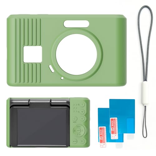 Case for Kodak PIXPRO C1 accessories,Soft Silicone Protective Case,Comes with 2 Screen Protectors and 1 Wrist Strap - Matcha green - color: Matcha green