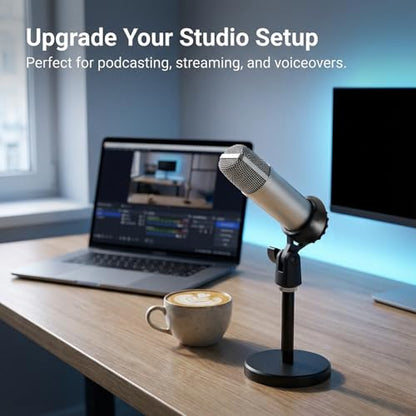 Microphone Holder for Mic Stand Condenser Mic Shock Mount Standard Interface Thread Compatible with Stand Devices with 3/8 Conversion for 0.9-Inch Shockproof Microphone Stands