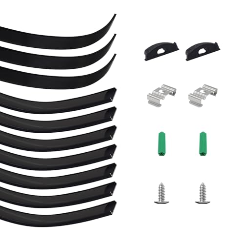 Black Bendable Aluminum LED Channel 10-Pack, 3.3ft/1M Surface Mount LED Strip Light Diffuser Track with Cover, Curve-Adaptable Profile for 12.5mm Wide Strips, Curved Wall, Ceiling, Gaming Room - color: Black Aluminum + Black Cover, size: 3.3FT/10P/#123