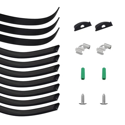 Black Bendable Aluminum LED Channel 10-Pack, 3.3ft/1M Surface Mount LED Strip Light Diffuser Track with Cover, Curve-Adaptable Profile for 12.5mm Wide Strips, Curved Wall, Ceiling, Gaming Room - color: Black Aluminum + Black Cover, size: 3.3FT/10P/#123