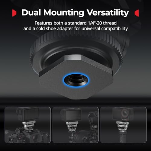 SMALLRIG Cold Shoe Adapter Mount for DJI Osmo 360 / Action 5 Pro / 4 / 3, with Quick Release Mount, 180° Tilt Adjustable - 5436