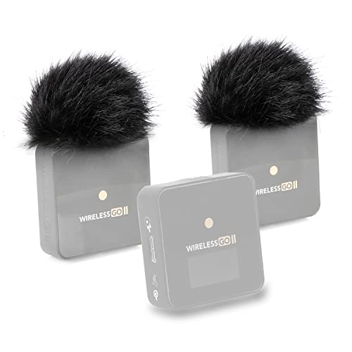 SUNMON Mic Pop Filter Furry Windscreen for Rode Wireless Go 2 Microphone，Windproof and Noisy, Rode Wireless Mic Cover Furry Foam Compatible with RODE Wireless Go 2 (2 PC) - color: Pop Filter Rode Wireless Go2 2PC