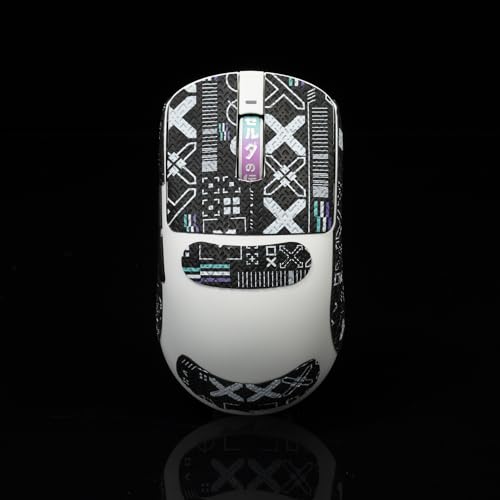 Gamer Mouse Grip Tape Sticker for VGN Dragonfly R1 Pro MAX VXE Non Slip Suck Sweat Pre Cut Easy Install Printsteam Black White - color: Printsteam Blackwhite