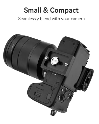 UTEBIT 50mm Arca Swiss Quick Release Plate, with 3/8"&1/4" Screw, Black | Aluminum QR Clamp Adapter Set, Built-in Bubble Level Compatible with Manfrotto DSLR Camera Tripod Ball Head Monopod