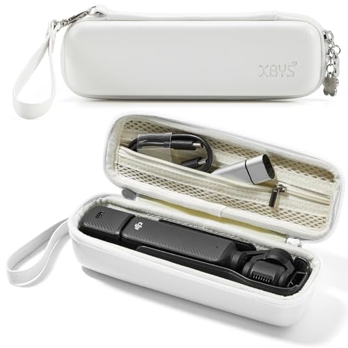 Hard Carrying Case for DJI Osmo Pocket 3 / Pocket 4 and Accessories, Small Compact Portable Storage Bag with Wrist Strap & Two-Way Zipper (White, Small) - color: White