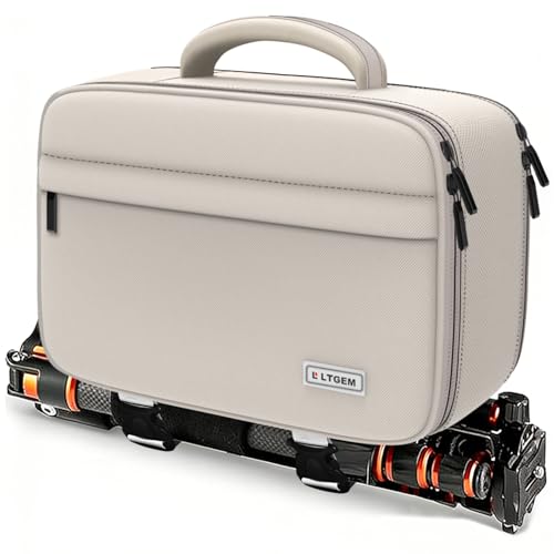 LTGEM Camera Bag Compatible with Canon/Sony/Nikon DSLR Camera, Camera Sling Bag Double-sided Opening for Travel, with Tripod Strap, Shoulder Strap and 6 Divider(Cream) - color: Cream