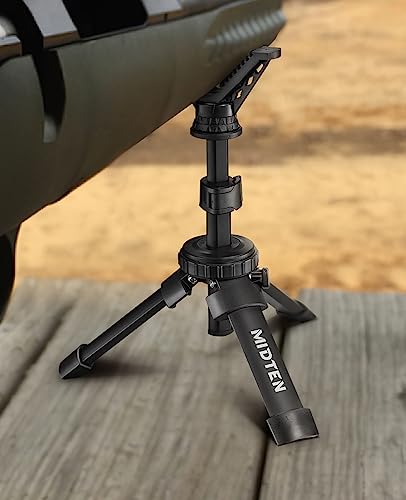 MidTen Portable Shooting Rest Tripod Rifle Stand for Range - Lightweight Bench Rest with 360 Rotate V Yoke Holder - size: 7.5-15''