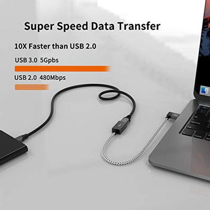 CableCreation Short USB 3.0 Extension Cable 1FT, Left Angle USB Male to Female Extender Cord, 90 Degree USB 3.0 for VR, PlayStation, Xbox, Keyboard, Space Gray 0.3M - size: 1FT, style: Left Angle