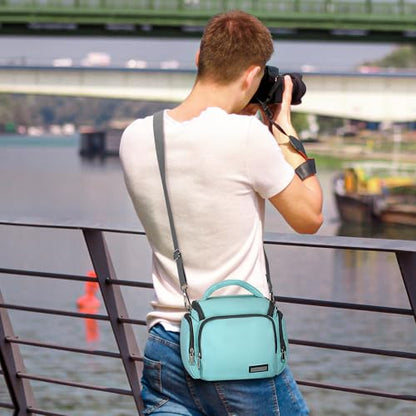 G-raphy Camera Bag Case Compact Lightweight Shoulder Crossbody Sling Photography Bags for Nikon Canon Sony DSLR SLR Mirrorless with Removal Straps Mint - color: Mint