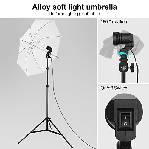 Photography Lighting kit with Backdrops, 8.5x10ft Backdrop Stands, UL Certified 5500K 800W Equivalent 25W LED Umbrella Softbox Continuous Lighting, Photo Studio Equipment for Photo Video Shoot