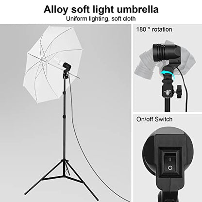 Photography Lighting kit with Backdrops, 8.5x10ft Backdrop Stands, UL Certified 5500K 800W Equivalent 25W LED Umbrella Softbox Continuous Lighting, Photo Studio Equipment for Photo Video Shoot