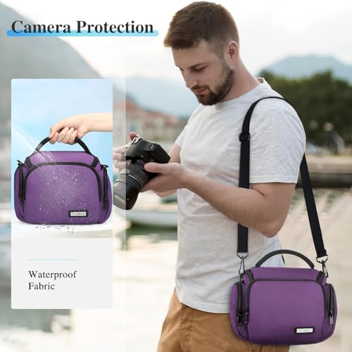 G-raphy Camera Case Bag DSLR SLR Bag for Canon, Nikon, Sony,Panasonic, Olympus and etc - color: Purple