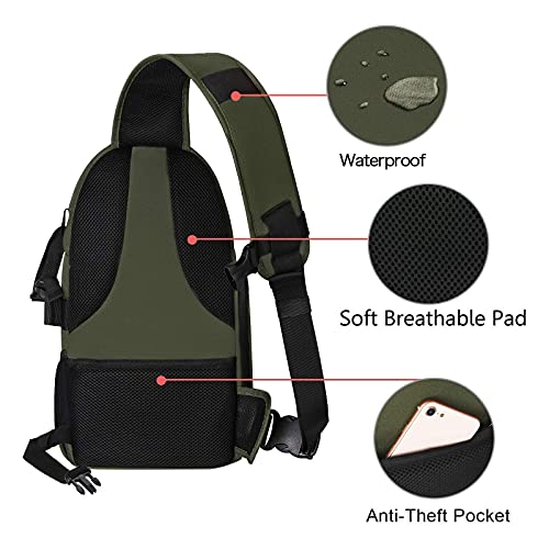MOSISO Camera Sling Bag, DSLR/SLR/Mirrorless Camera Backpack Case Shockproof Photography Backpack with Tripod Holder & Removable Modular Inserts Compatible with Canon/Nikon/Sony/Fuji, Army Green - color: Army Green