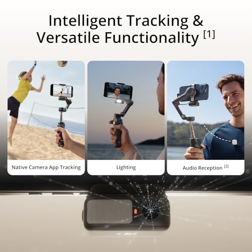 DJI Osmo Mobile 7P Gimbal Stabilizer for iPhone & Android, Native Tracking | Lighting, 3-Axis Phone Gimbal, Quick Launch, One-Tap Edit, Built-in Extension Rod & Tripod, 10hrs Use, Phone Charging