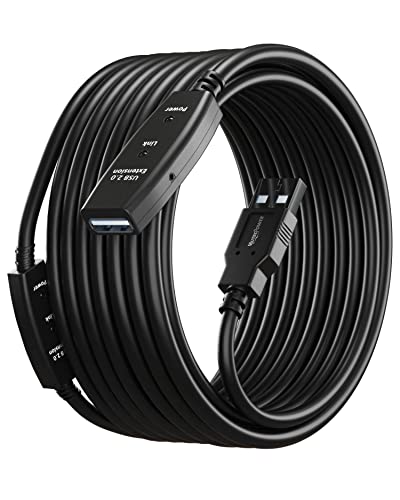 MutecPower 50 Feet Active USB Extension Cable 2.0 Male to Female with 2 Extension chipsets Signal Booster - Active Extension/Repeater Cord 15 Meters / 50 Feet - color: USB 2.0, size: 50 FT