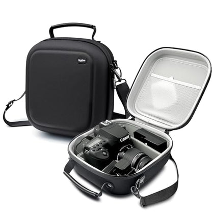 Krypthos Travel Camera Storage Case Compatible with Canon EOS Rebel T7/ R100/ R50/ 90D/ 2000D for Nikon D7100/ D7500 Sony Alpha ZV-E10, Camera Protective Storage Holder Organizer Bag Carrying Bag