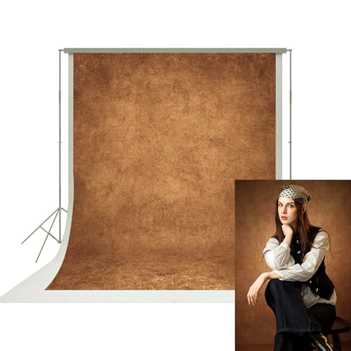 UrcTepics 5×7 ft Brown Fabric Photo Backdrops, Classic Abstract Texture Backdrop for Headshots and Portraits, Vintage Photography Background for Studio and Events. - color: Brown, size: 5x7 Ft