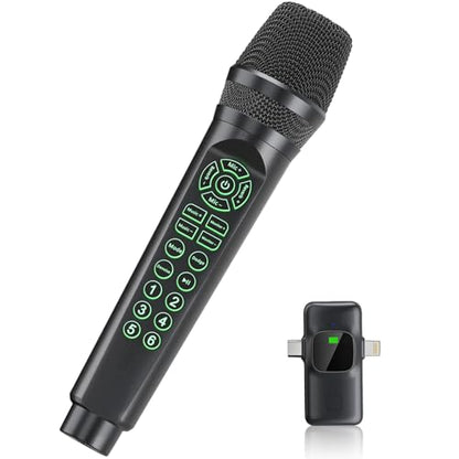 MC9 Online Karaoke Microphone for Phone/PC, Live Streaming Microphone Set | Easy Podcast Kit w/Built-in Sound Card, Voice Changer, Real-Time Monitoring for TikTok YouTube Live Recording Beginners