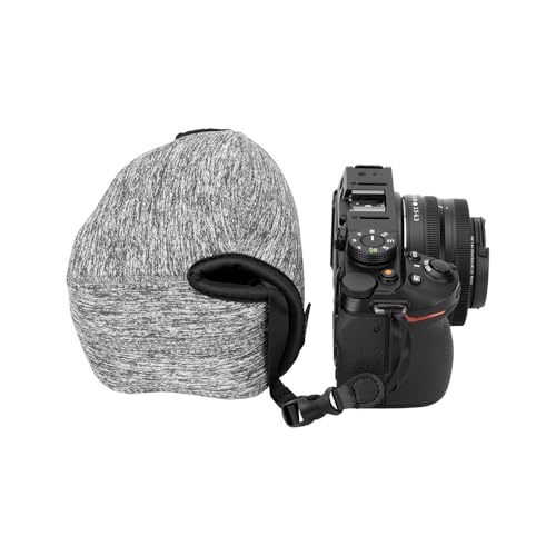 Neoprene Camera Sleeve Case for Sony ZV-E10 II +16-50mm lens Fuji X-T50 | Compact Camera Pouch, 6mm thick Neoprene, Anti Scratch. Touch-fastening flap. without strap, - color: Neoprene Camera Sleeve