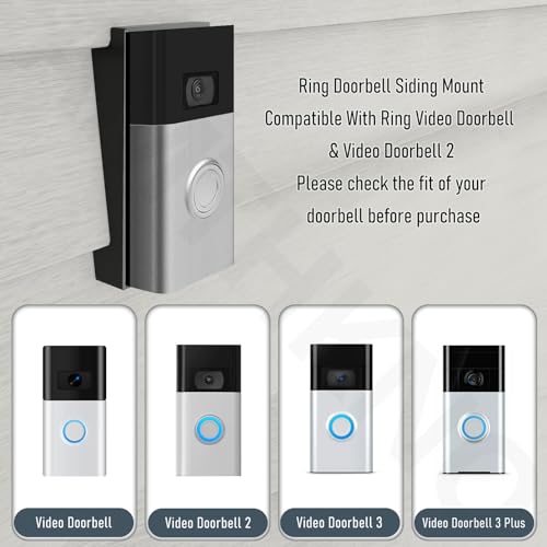 AMTHKNO Video Doorbell Vinyl Siding Mounting/Adapter Angle Adjustment Plate W/Hardware, for Ring Video Door-Bell/VideoD-oorbell, R ing 2, R ing 3, Ring 3 Plus Video Doorbell fit Standard Style Siding