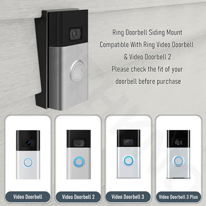 AMTHKNO Video Doorbell Vinyl Siding Mounting/Adapter Angle Adjustment Plate W/Hardware, for Ring Video Door-Bell/VideoD-oorbell, R ing 2, R ing 3, Ring 3 Plus Video Doorbell fit Standard Style Siding
