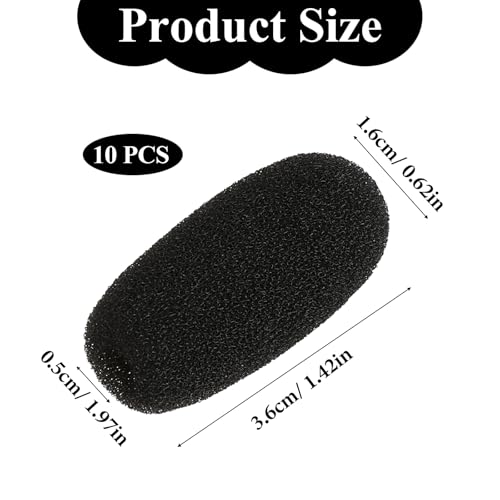 10 Pcs Microphone Covers Foam Windscreen Headset Microphone Covers Foam High Density Mic Covers for Microphones Protection