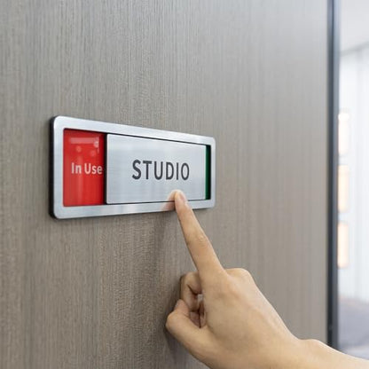 Consultation Room Door Sign with Slider, Do Not Disturb Privacy Office Sign, In Use/Available Acrylic Sliding Indicator for Business Hospital Home, Brushed Silver 8" x 2.6" - style: CONSULTATION