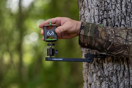 Realtree EZ Hanger 13" 2-Arm Cell Phone Holder – Tree Screw Mount Arm for Video, Photos & Hunting Footage – Ideal for Treestand, Ground Blind, or Self-Filming Hunts