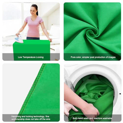 PULUZ Green Screen Backdrop with 4 Fixing Clip, 3.3 x 6.6 Ft Photography Chroma Key Greenscreen Background for Streaming Zoom, Live Streaming, Photo Video Studio - size: 3.3 x 6.6 Ft