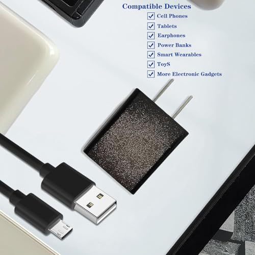 5v 1a power cord 5v-1a adapter micro usb cable 5v1a charger 5v/1a power supply micro usb charger with wall plug 5v 1000ma microusb 5 volt 1 amp 5 watt fo radio/electric toothbrush/PointReading pen/Toy - color: black+micro usb cable