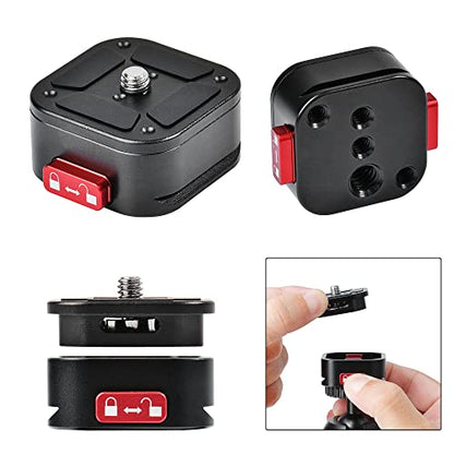 Quick Release Plate, Camera Tripod Mount Arca Swiss QR Plate Fast Claw Clamp Compatible with Canon Sony Nikon Pentax DSLR/SLR/Zhiyun/Feiyu/DJI/Moza Stabilizer, Tripod Slider Gimbal