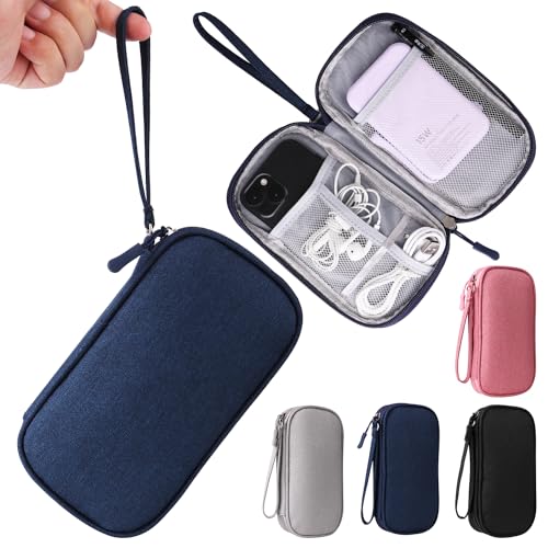 Travel Cable Organizer, Electronics Accessories Bag for Charger, Phone, Memory Card, Universal Gadget Organizer (Blue) - color: Blue