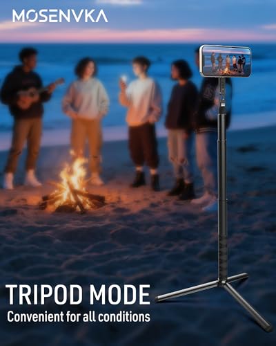MOSENVKA Golf Tripod & Monopod Magnetic Phone Holder Golf Selfie Stick Tripod Ground Mount to Record Golf Swing Adjustable Golf Stick Aluminum Golf Swing Training Aid Compatible with iPhone Android