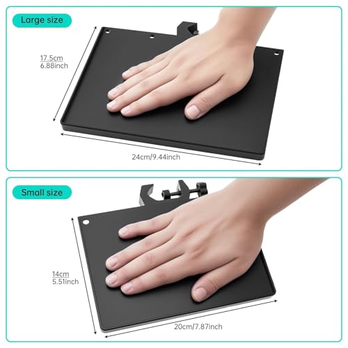 2Pcs Mic Stand Tray, Clamp-on Shelf for Recording Karaoke Live Streaming | 9.4"x6.8" & 7.9"x5.5" . Max load 1.5kg. Tool-free . Fits tripod stand,music stand.Holds mixer, sheet, phone, water bottle. - size: 9.4"*6.8"+7.9"*5.5"