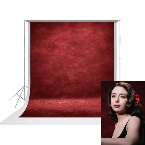 UrcTepics 8x10ft Red Abstract Photography Backdrop for Studio Portraits, Headshots - Textured Professional Background Cloth - color: Red, size: 8×10 ft