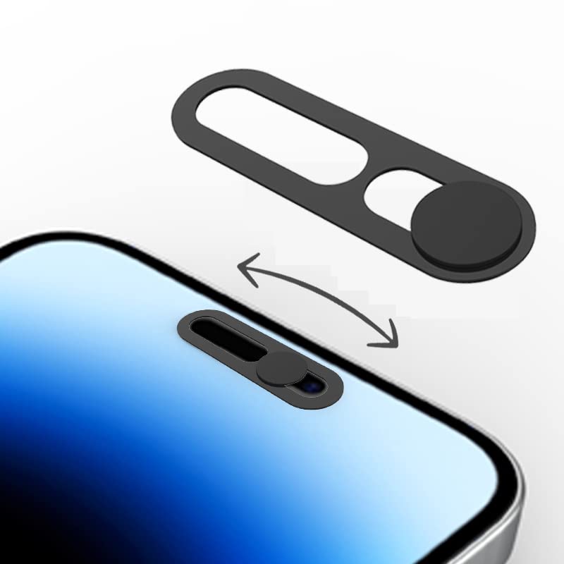 Front Camera Cover, Camera Cover Compatible with iPhone 14Pro/14Pro Max/iPhone15/15Puls/15Pro/15ProMax/iPhone16/16Pro16Plus/16Pro Max,Webcam Cover Protector Protect Privacy and Security(2PCS,Black) - color: Black