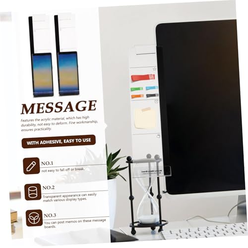 Holibanna 2Pcs Transparent Memo Boards with Phone Holders Convenient Computer Accessories for Office Home and Desktop Use Lightweight Design for Easy Viewing and Hands Phone