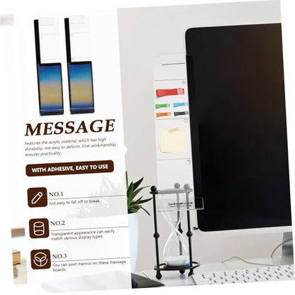 Holibanna 2Pcs Transparent Memo Boards with Phone Holders Convenient Computer Accessories for Office Home and Desktop Use Lightweight Design for Easy Viewing and Hands Phone