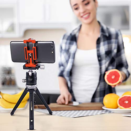 K&F CONCEPT Aluminum Alloy Quick Release Plate with 1/4 Inch Screw for Camera, Cage, Cellphone etc (Orange) - color: Mobile Phone Clip + Quick Release Plate