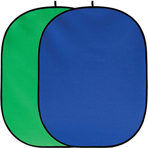 Fancierstudio 2 in 1 Chromakey Green Screen Chromakey Blue Screen Collapsible Backdrop Collapsible Reversible Background 5'x7' Chroma-Key Blue/Green By Fancierstudio RE2010 BG