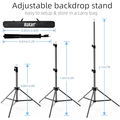Backdrop Stand 10x7ft(WxH) Photo Studio Background Stand Support System Backdrop Support Kit, for Photography, Advertising Display, Parties Decoration - size: 10x7ft(WxH)