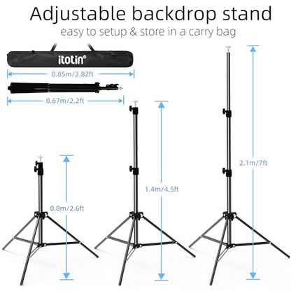 Backdrop Stand 10x7ft(WxH) Photo Studio Background Stand Support System Backdrop Support Kit, for Photography, Advertising Display, Parties Decoration - size: 10x7ft(WxH)