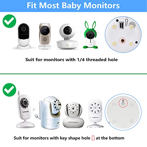 Gooseneck Baby Monitor Mount for Motorola, Owlet, VAVA, Arlo Baby Monitor and Most Universal Baby Security Camera, Flexible Baby Camera Holder Without Tools or Wall Damage - White