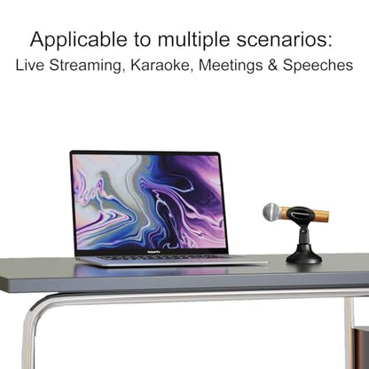 Desktop Mini Microphone Stand Holder Adjustable Portable Desktop Table Mic Stand Holder 180 Degree Adjustment For Live Streaming Online Meetings Computer Chats