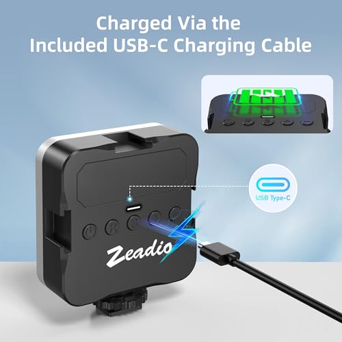 Zeadio LED Video Light, 3000K-7000K Dimmable Camera Fill Light with CRI>95, USB-C Rechargeable Pocket Light for Photography, Vlogging, Live Streaming, Compatible with Camera, Tripod, Phone Cage etc - color: LED, size: Pack of 1