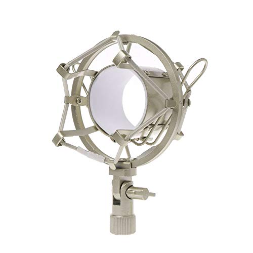Etopars Microphone Shock Mount Mic Anti Vibration Suspension Studio Shock Mount Holder Clip 50mm for 48mm-60mm Diameter Condenser Mic Silver - color: Silver, size: For 46mm-60mm Diameter