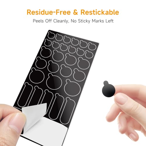 Webcam Covers 290 Pack 10 Sheets, Ultra Slim Black Matte Vinyl Reusable Camera Privacy Stickers, 5 Multi Sizes Residue-Free Webcam Blocker for Laptop, Phone, Tablet, Smart TV
