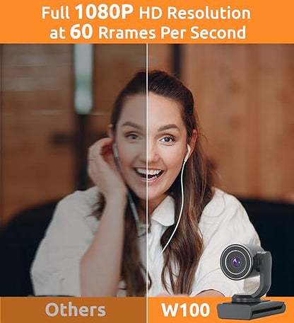 TOUCAN 1080P Webcam with Microphone,FHD Streaming Camera with 1080P/60fps,Privacy Protection Plug Play Ultra Compact Web Cam w/ 89°View for Computer/Meeting/Online Classes/Zoom/YouTube - style: W100+Webcam